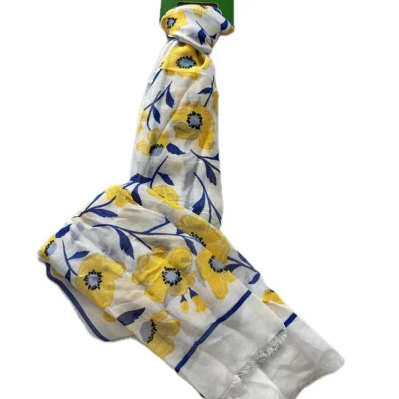 Kate Spade New York Women's Oblong Floral Lightweight Scarf Shawl NWT $98
